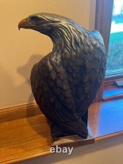 Vigilance Large American Bald Eagle Bronze Sculpture Signed Robert Taylor 30 Lb