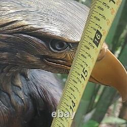 Vigilance Large American Bald Eagle Bronze Sculpture Signed Robert Taylor 30 Lb