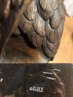 Vigilance Large American Bald Eagle Bronze Sculpture Signed Robert Taylor 30 Lb