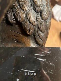Vigilance Large American Bald Eagle Bronze Sculpture Signed Robert Taylor 30 Lb