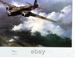 WELLINGTON WW2 Robert TAYLOR aviation print SIGNED Bill Townsend + Arthur Harris