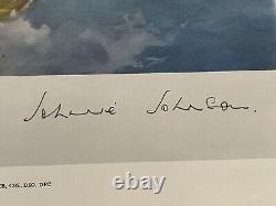 WW2 RAF SPITFIRE DOUGLAS BADER JOHNNIE JOHNSON Signed Robert Taylor print FRAMED