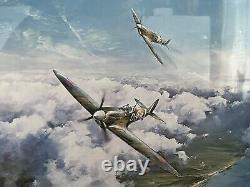 WW2 RAF SPITFIRE DOUGLAS BADER JOHNNIE JOHNSON Signed Robert Taylor print FRAMED