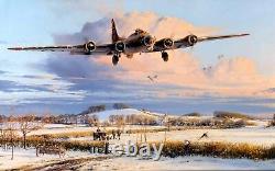 Winter's Welcome by Robert Taylor aviation art print signed by WWII B-17 Pilots