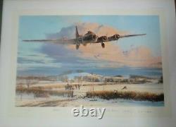 Winter's Welcome by Robert Taylor aviation art print signed by WWII B-17 Pilots