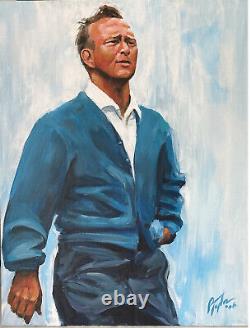 28 x 22 Arnold Palmer Peinture Acrylique Originale par l'Artiste Robert Taylor Signée