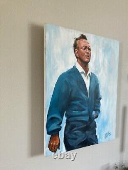 28 x 22 Arnold Palmer Peinture Acrylique Originale par l'Artiste Robert Taylor Signée