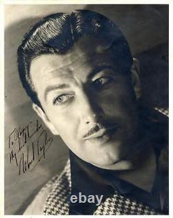 ACTEUR Robert Taylor TOP autographe, photo vintage signée de grande taille