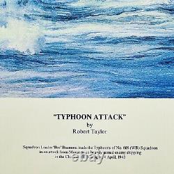 ATTAQUE DE TYPHON par Robert Taylor WWII Signé par Beaumont Imprimé 1985 Ltd Ed COA