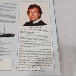 Adieu Amérique RMS Queen Mary Robert Taylor LE Print Signé Capt Jones