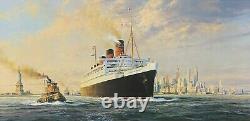 Adieu Amérique par Robert Taylor, impression d'art maritime du Queen Mary.