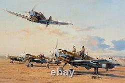 Chasseurs dans le désert de Robert Taylor - Épreuve d'imprimeur de l'éditeur Me-109 Aviation Art Print