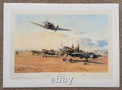 Chasseurs dans le désert de Robert Taylor - Épreuve d'imprimeur de l'éditeur Me-109 Aviation Art Print