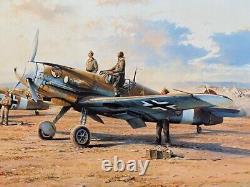 Chasseurs dans le désert de Robert Taylor - Épreuve d'imprimeur de l'éditeur Me-109 Aviation Art Print
