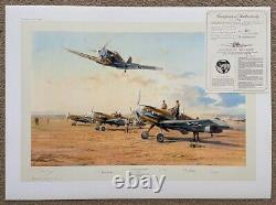 Chasseurs dans le désert de Robert Taylor - Épreuve d'imprimeur de l'éditeur Me-109 Aviation Art Print