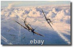 Combat au-dessus de Londres par Robert Taylor Signé par 6 Pilotes Impressions d'Art de l'Aviation