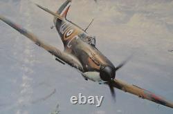 Combat au-dessus de Londres par Robert Taylor Signé par 6 Pilotes Impressions d'Art de l'Aviation