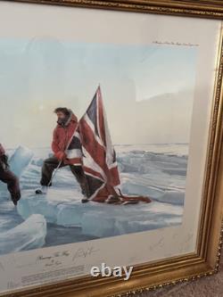 Expédition Transglobe Impression signée Robert Taylor Lever le Drapeau 1982 Fiennes