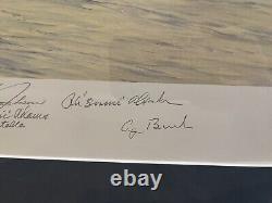 FAIBLE MAINTIEN SUR SAN JACINTO par Robert Taylor, signé George H. W. Bush et d'autres