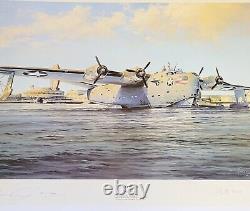 Géant des cieux par Robert Taylor PB2Y Coronado. #48 Signé par les pilotes. Pan Am - Seconde Guerre mondiale