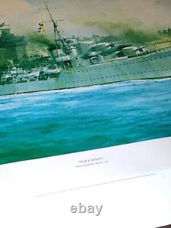 HMS Kelly ROBERT TAYLOR Signé & Numéroté Édition Limitée Imprimé En Menthe Avec Certificat