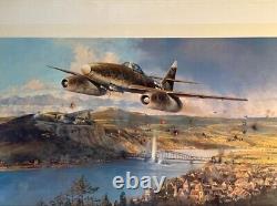 Impression d'art militaire de Robert Taylor - Le pont de Remagen - Pilotes de la Seconde Guerre mondiale signés + certificat