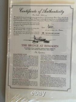 Impression d'art militaire de Robert Taylor - Le pont de Remagen - Pilotes de la Seconde Guerre mondiale signés + certificat