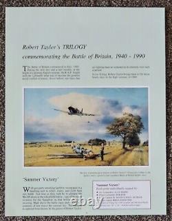 Impression d'aviation de la Seconde Guerre mondiale signée à la main par Robert Taylor - Été de la victoire - Comme neuf