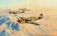 Impression Limitée De Desert Hawks Avec Coa Par Robert Taylor P-40 Kittyhawk Signée Par Les Pilotes