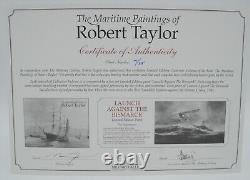 LANCEMENT CONTRE LE BISMARCK par Robert Taylor avec COA 4 Signature du pilote Rare 14/25