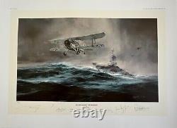 Lancement contre le Bismarck Robert Taylor LE Print avec des peintures maritimes Livre