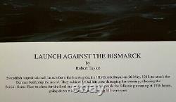 Lancement contre le Bismarck Robert Taylor LE Print avec des peintures maritimes Livre