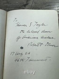 Livre de sport antique de 1926 sur le tir à l'arc signé par Robert P. Elmer à Homer Taylor