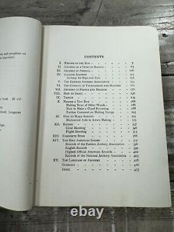 Livre de sport antique de 1926 sur le tir à l'arc signé par Robert P. Elmer à Homer Taylor