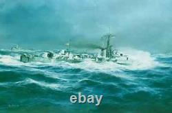Montbatten de Birmanie signé Édition Limitée Marine Royale HMS Cavalier Impression de Robert Taylor