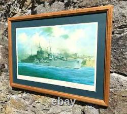 Mountbatten de Birmanie a signé l'édition limitée de la Marine Royale HMS Kelly Print de Robert Taylor