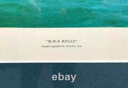 Mountbatten de Birmanie a signé l'édition limitée de la Marine Royale HMS Kelly Print de Robert Taylor