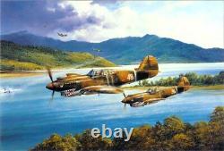 ROBERT TAYLOR Les Tigres Volants de Chennault P-40 Tomahawks 7 Signatures Célèbres de l'AVG