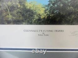 ROBERT TAYLOR Les Tigres Volants de Chennault P-40 Tomahawks 7 Signatures Célèbres de l'AVG