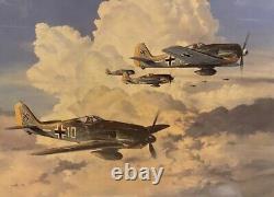 Réunion de Robert Taylor Gathering Storm Impression & Certificat Signé x4 Pilotes de la Luftwaffe de la Seconde Guerre mondiale