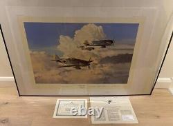 Réunion de Robert Taylor Gathering Storm Impression & Certificat Signé x4 Pilotes de la Luftwaffe de la Seconde Guerre mondiale
