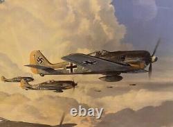 Réunion de Robert Taylor Gathering Storm Impression & Certificat Signé x4 Pilotes de la Luftwaffe de la Seconde Guerre mondiale