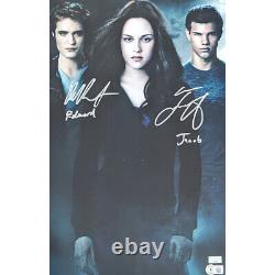 Robert Pattinson Taylor Lautner Signed Mini-Poster #4 avec des personnages & BAS 11