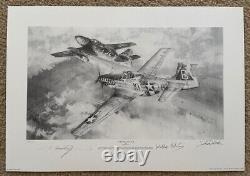 Robert Taylor ATTAQUE SURPRISE P-51 Mustang & Me-262 Affiche d'art de l'aviation MINT