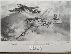 Robert Taylor ATTAQUE SURPRISE P-51 Mustang & Me-262 Affiche d'art de l'aviation MINT