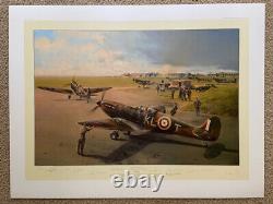 Robert Taylor HORNCHURCH SCRAMBLE 9Sig MINT Battle of Britain Aviation Art Print
 <br/>  		 	<br/>La course de Hornchurch de Robert Taylor 9Sig MINT - Impression d'art de l'aviation de la Bataille d'Angleterre