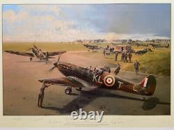 Robert Taylor HORNCHURCH SCRAMBLE 9Sig MINT Battle of Britain Aviation Art Print  
<br/><br/>La course de Hornchurch de Robert Taylor 9Sig MINT - Impression d'art de l'aviation de la Bataille d'Angleterre