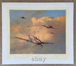 Robert Taylor LES AIGLES EN FOLIE 10 Ace Signé P-51 Aviation Art Print