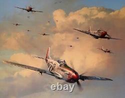 Robert Taylor LES AIGLES EN FOLIE 10 Ace Signé P-51 Aviation Art Print