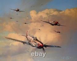 Robert Taylor LES AIGLES EN FOLIE 10 Ace Signé P-51 Aviation Art Print